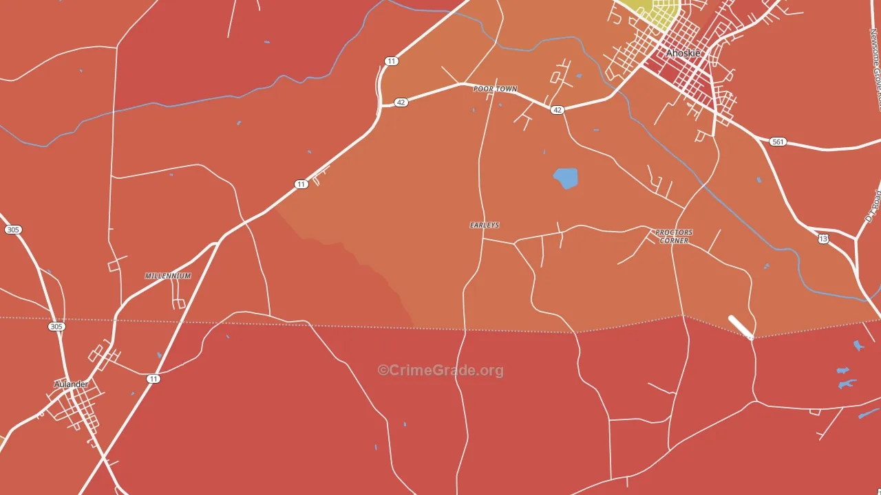 Earley, NC Map of Vandalism Rates