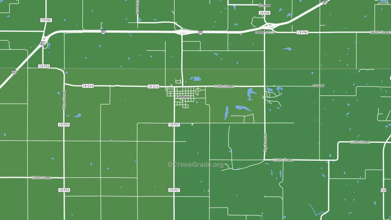 Earlham, IA Map of Vandalism Rates