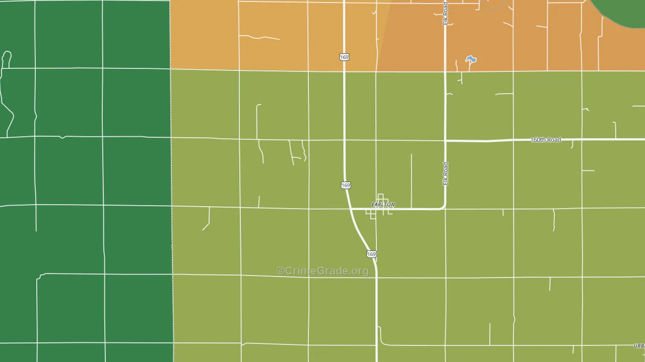 Earlton, KS Map of Vandalism Rates