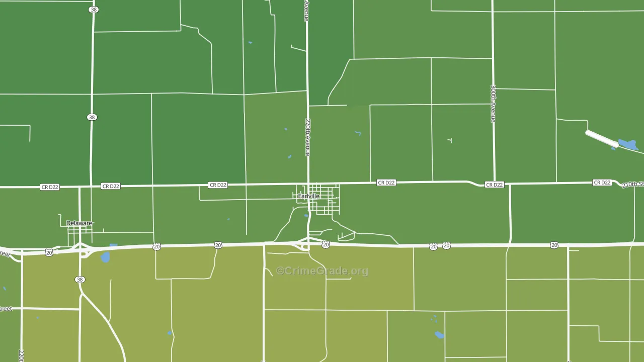 Earlville, IA Map of Vandalism Rates