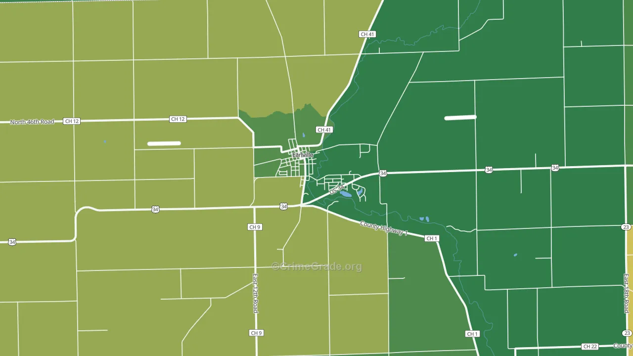 Earlville, IL Map of Vandalism Rates
