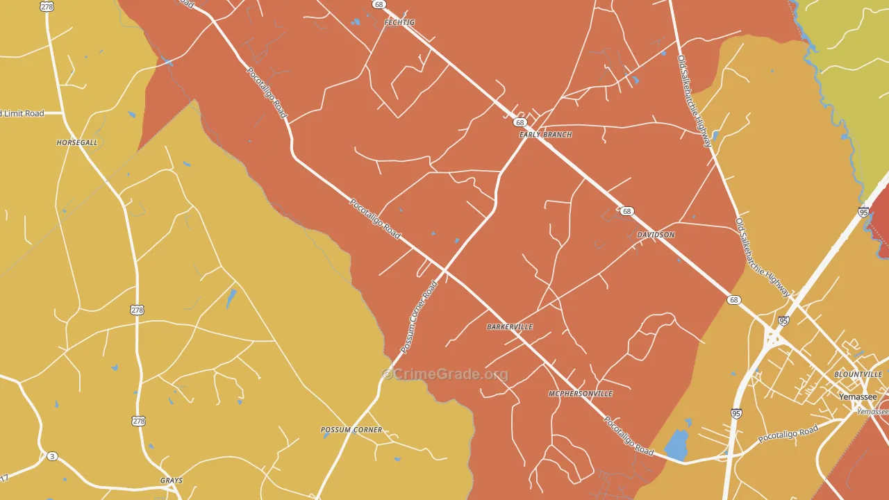 Early Branch, SC Map of Vandalism Rates