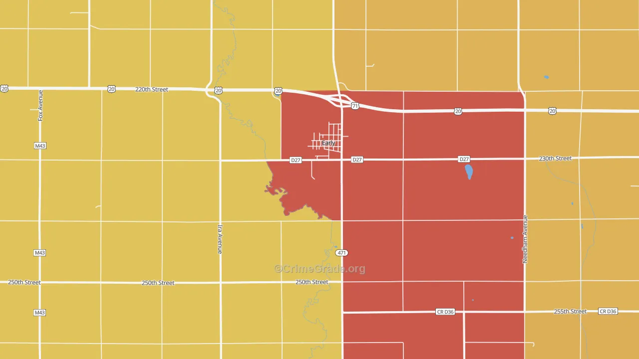 Early, IA Map of Vandalism Rates