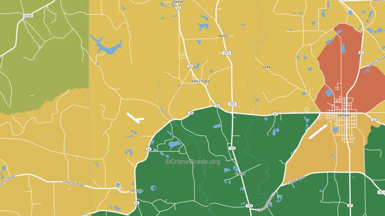 Earlytown, AL Map of Vandalism Rates