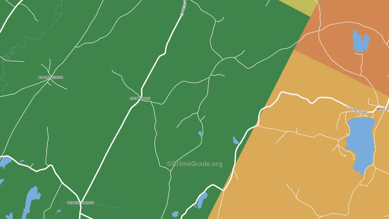 East Albany, VT Map of Vandalism Rates