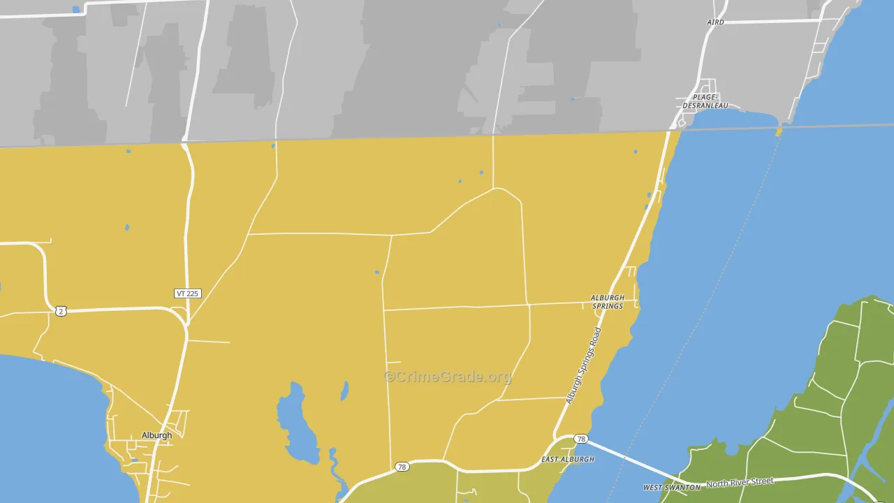 East Alburg, VT Map of Vandalism Rates