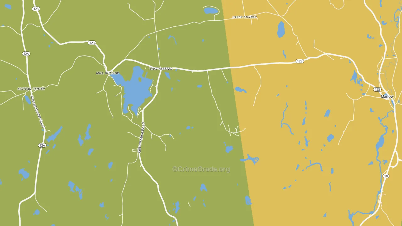 East Alstead, NH Map of Vandalism Rates
