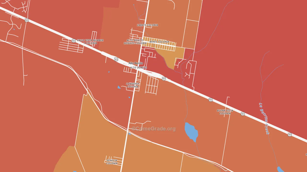 East Alto Bonito, TX Map of Vandalism Rates