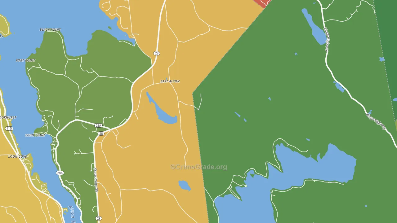 East Alton, NH Map of Vandalism Rates