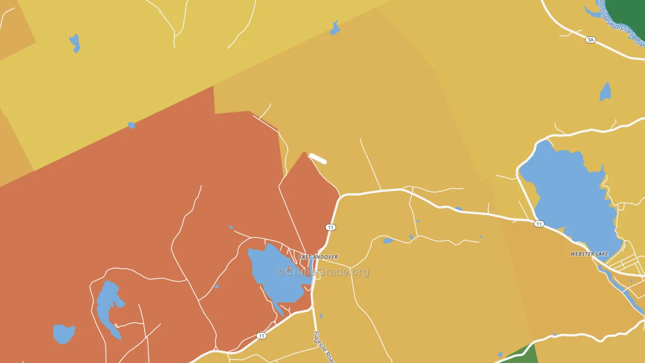 East Andover, NH Map of Vandalism Rates