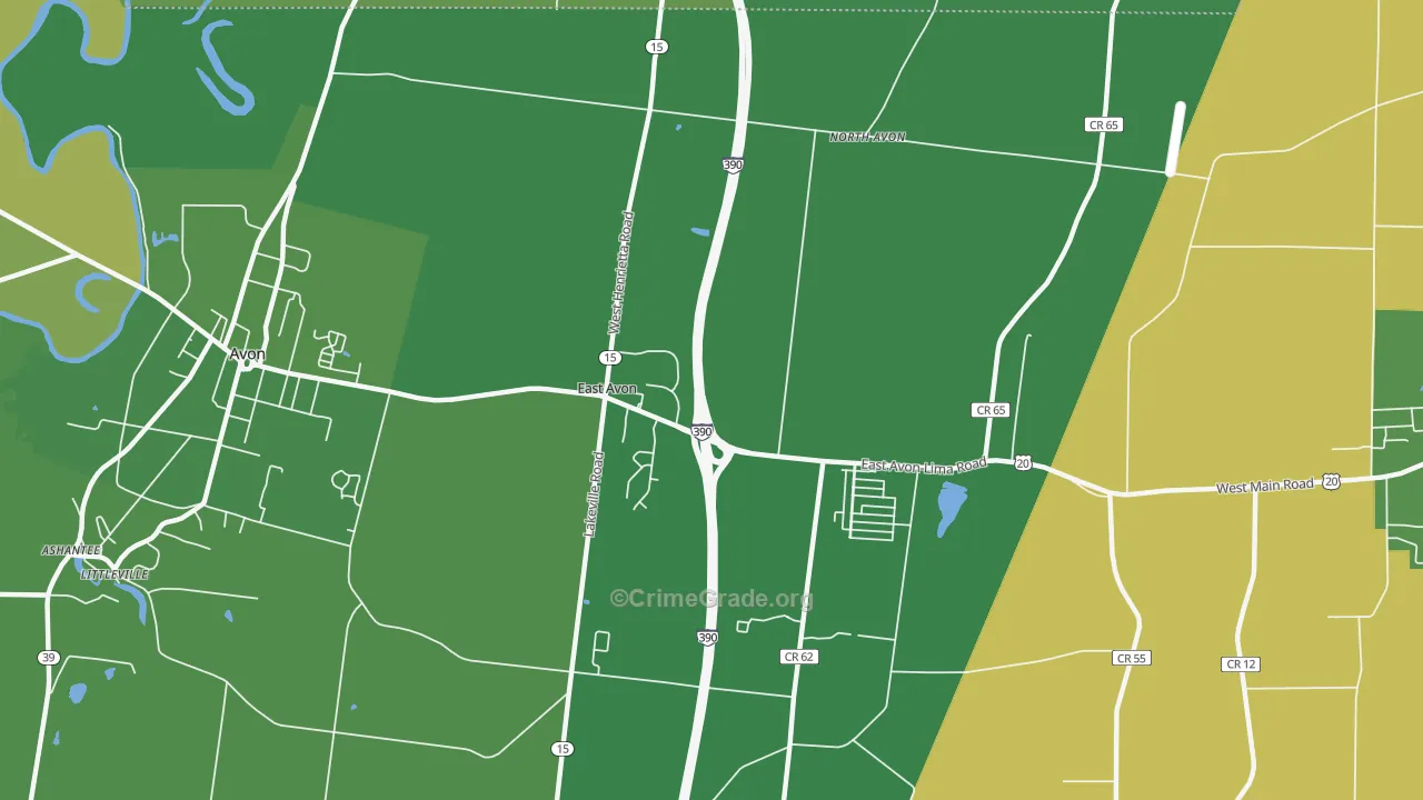 East Avon, NY Map of Vandalism Rates