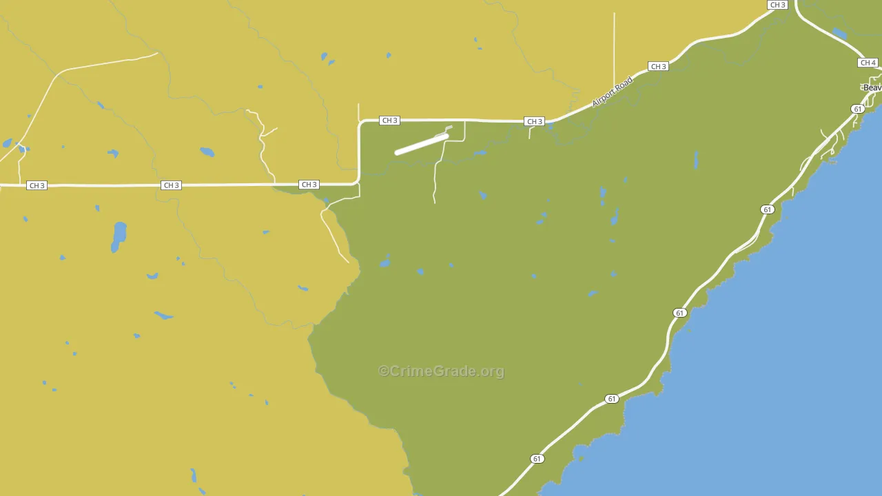 East Beaver Bay, MN Map of Vandalism Rates