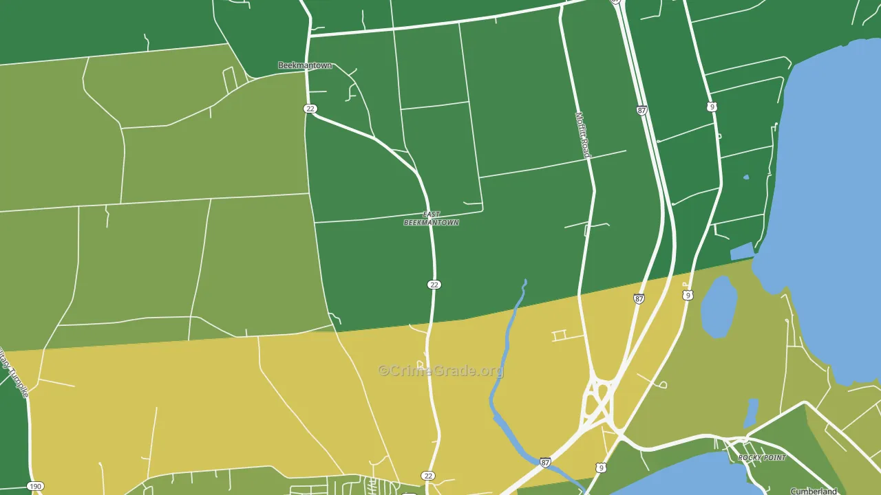 East Beekmantown, NY Map of Vandalism Rates