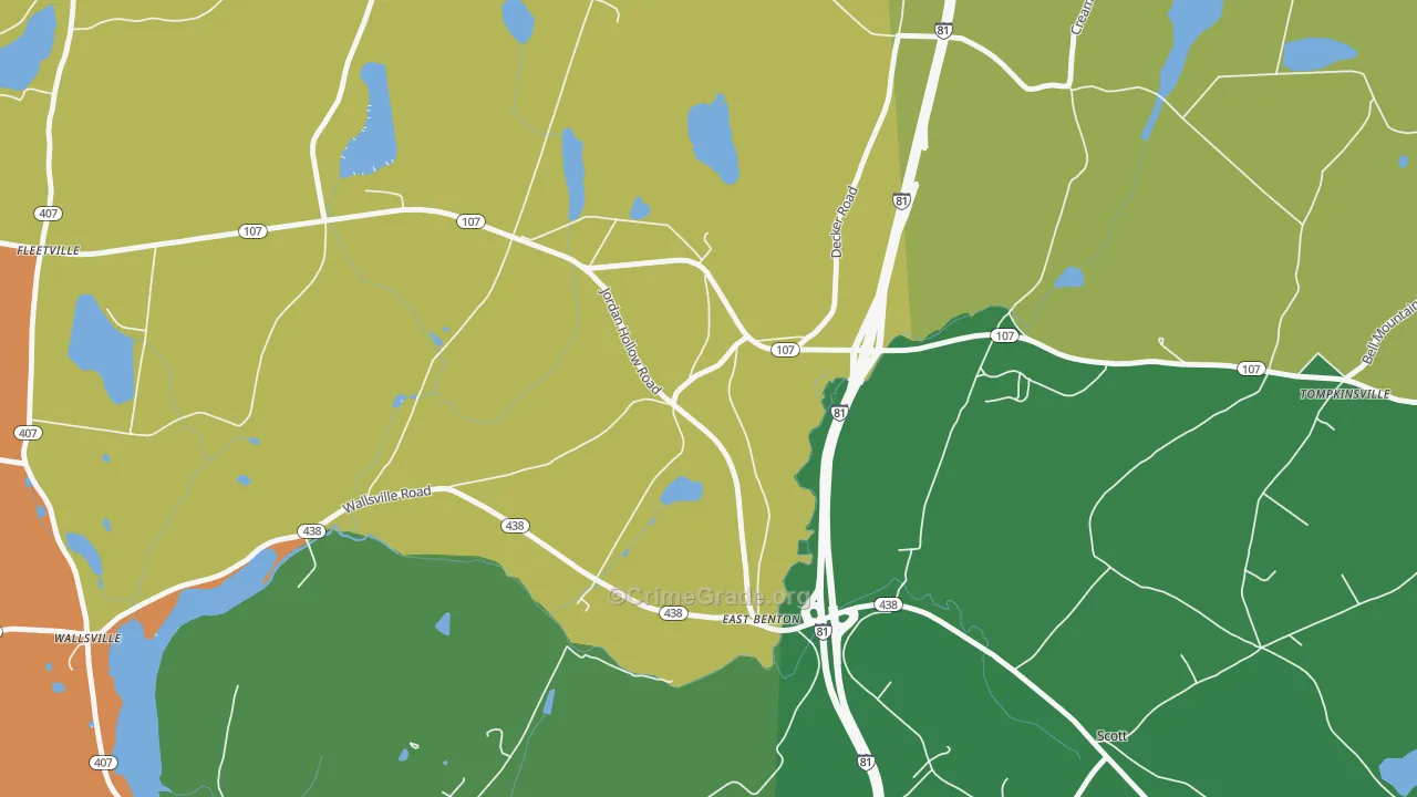 East Benton, PA Map of Vandalism Rates