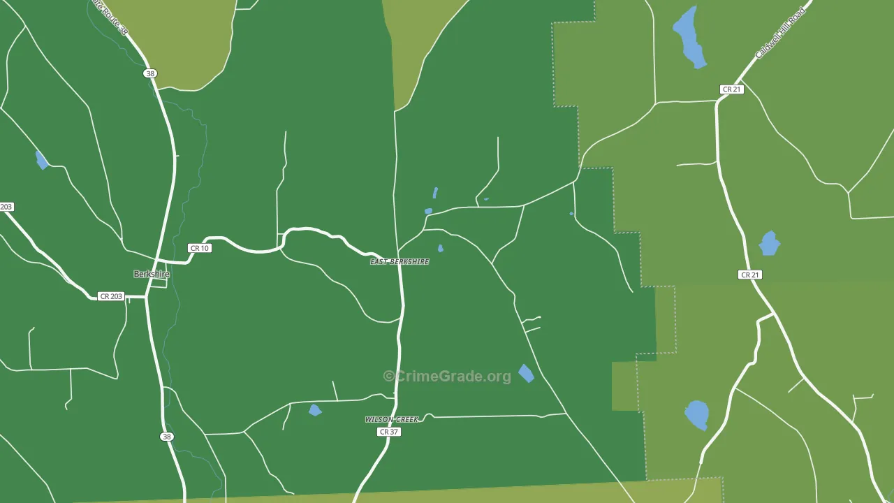 East Berkshire, NY Map of Vandalism Rates