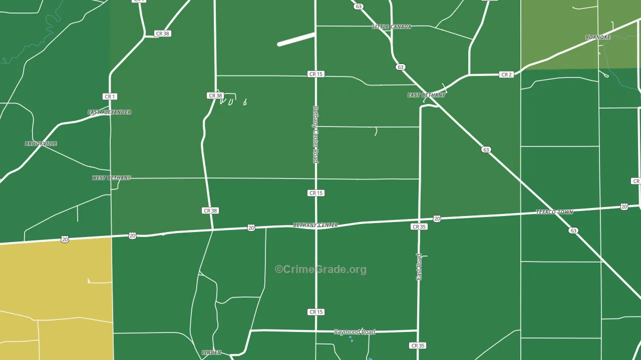 East Bethany, NY Map of Vandalism Rates