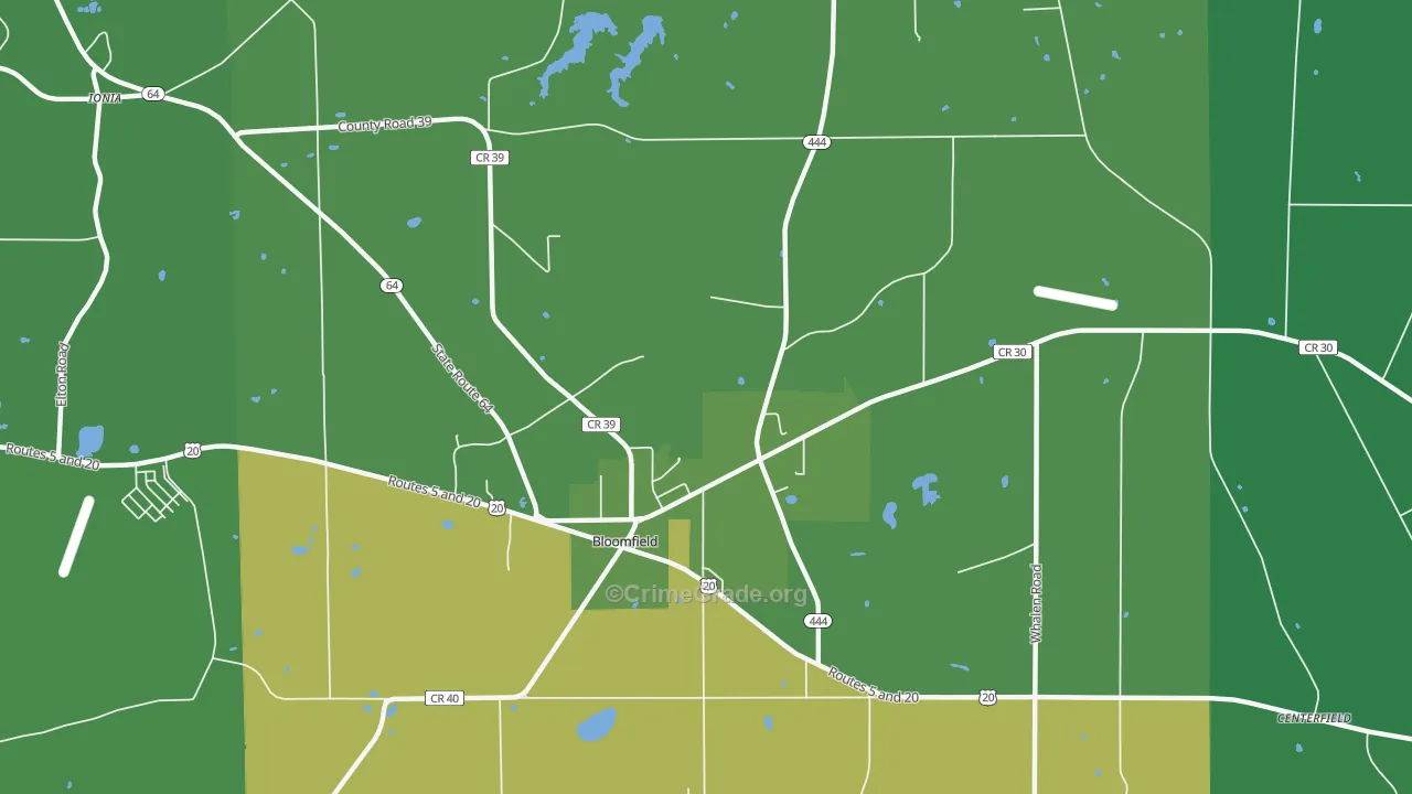 East Bloomfield, NY Map of Vandalism Rates