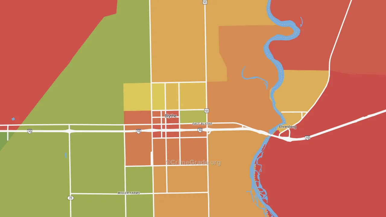 East Blythe, CA Map of Vandalism Rates