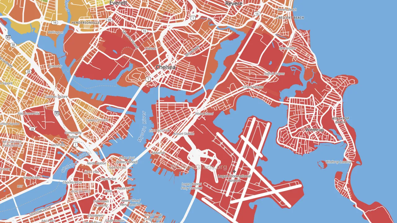 East Boston, Boston, MA Map of Vandalism Rates
