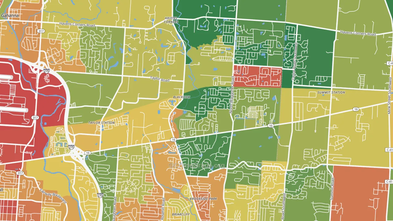 East Broad, Black Lick, OH Map of Vandalism Rates