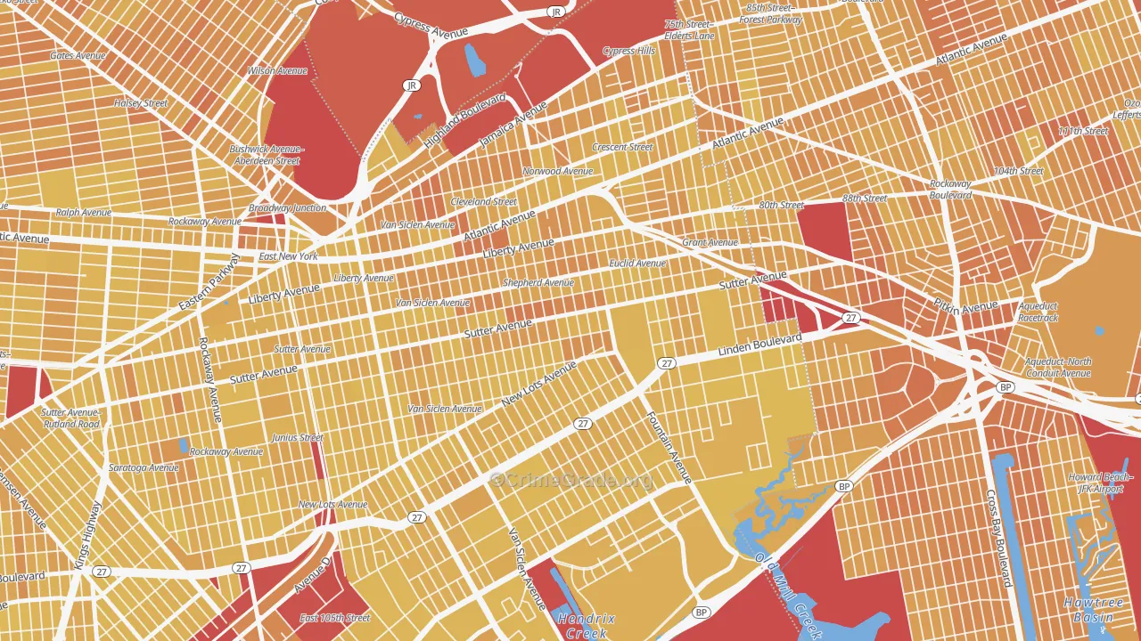 East Brooklyn, Brooklyn, NY Map of Vandalism Rates