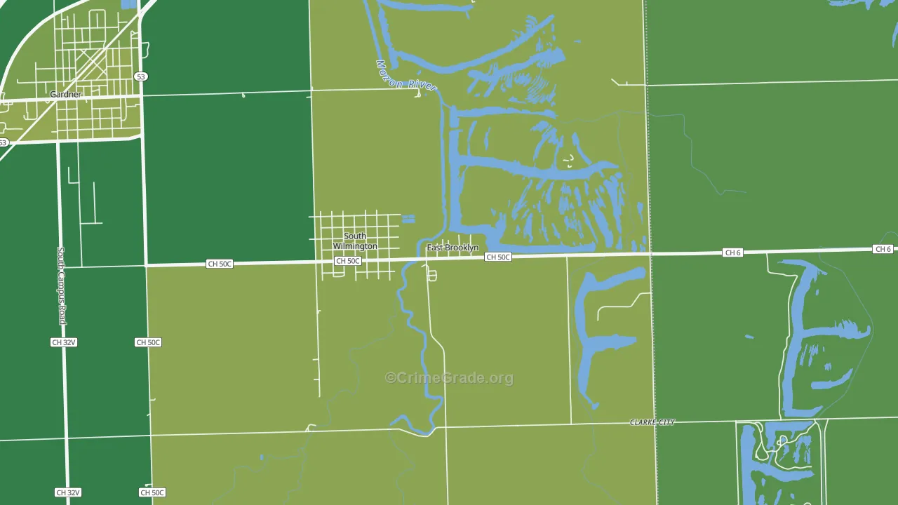 East Brooklyn, IL Map of Vandalism Rates