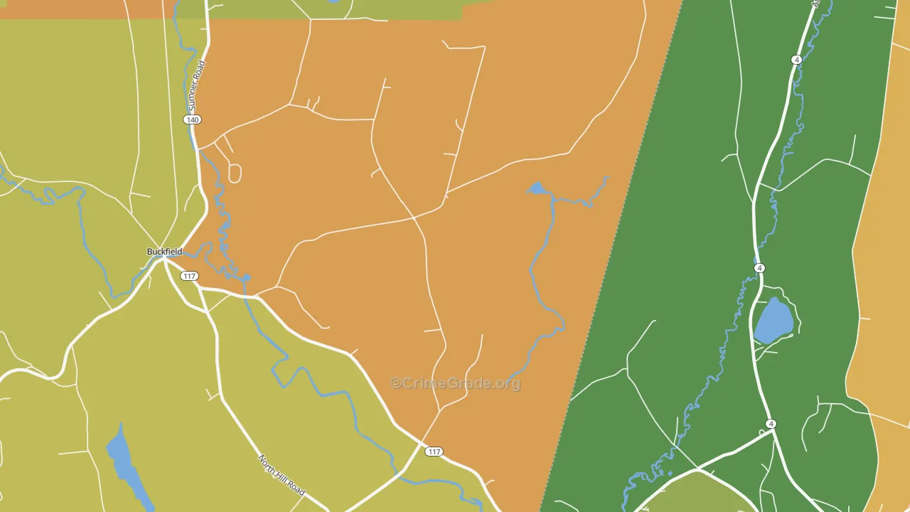 East Buckfield, ME Map of Vandalism Rates