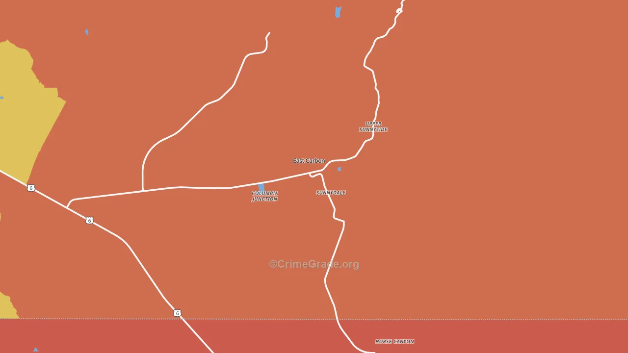 East Carbon, UT Map of Vandalism Rates