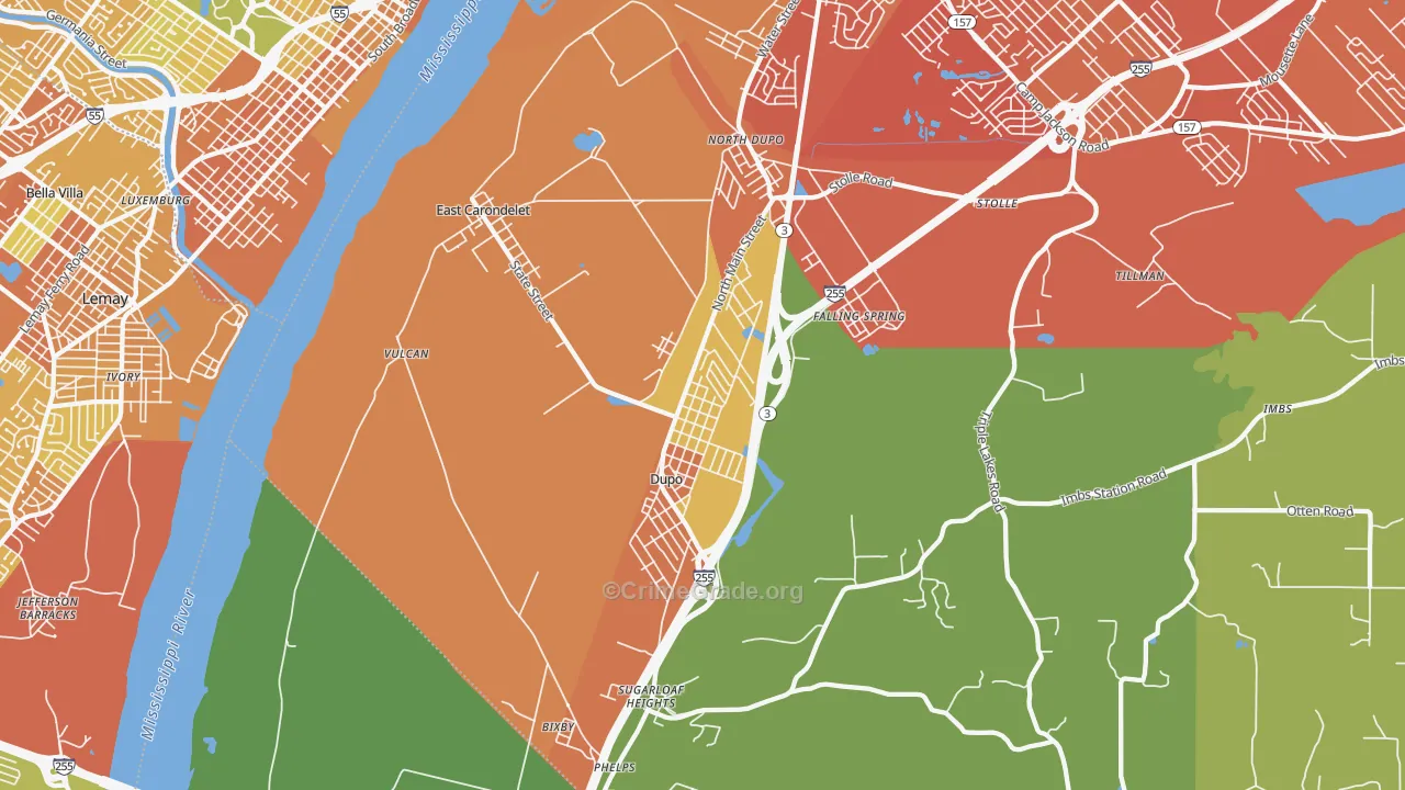 East Carondelet, IL Map of Vandalism Rates