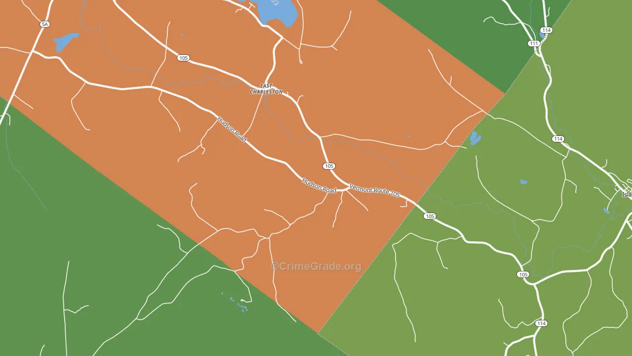 East Charleston, VT Map of Vandalism Rates