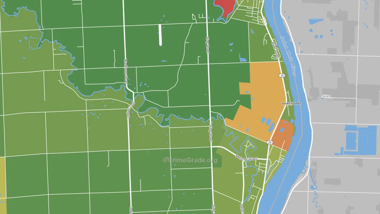 East China, MI Map of Vandalism Rates