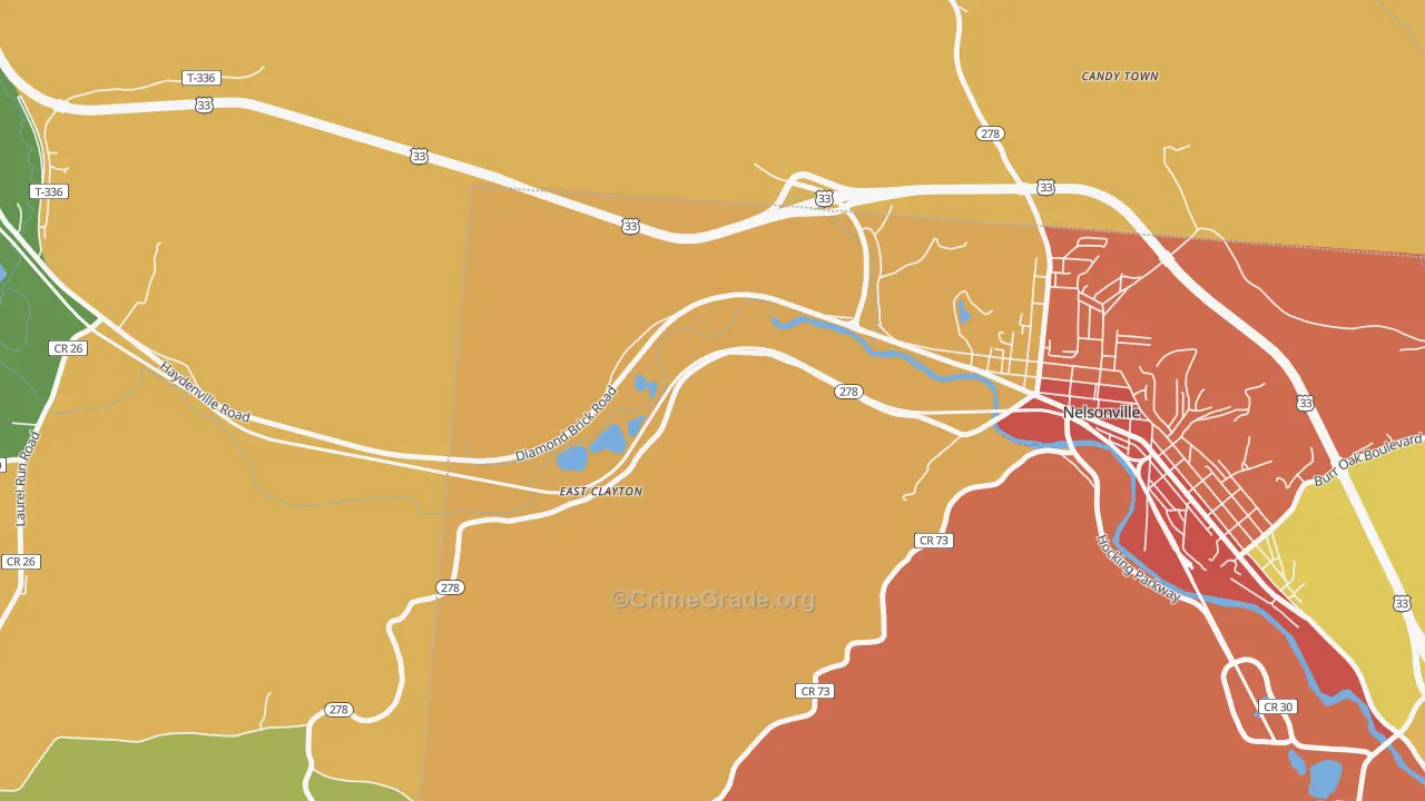 East Clayton, OH Map of Vandalism Rates