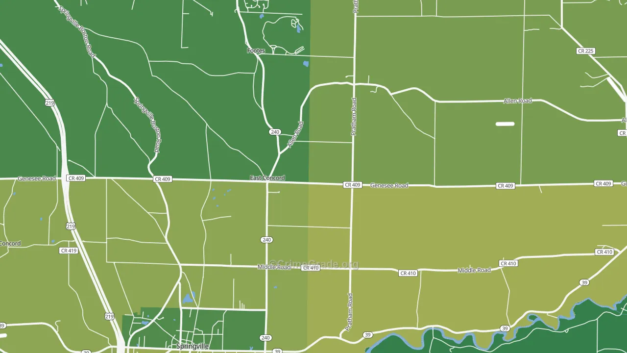 East Concord, NY Map of Vandalism Rates