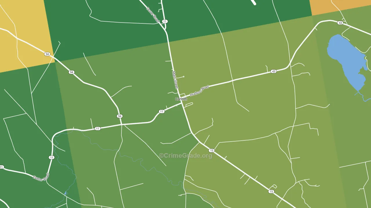 East Corinth, ME Map of Vandalism Rates