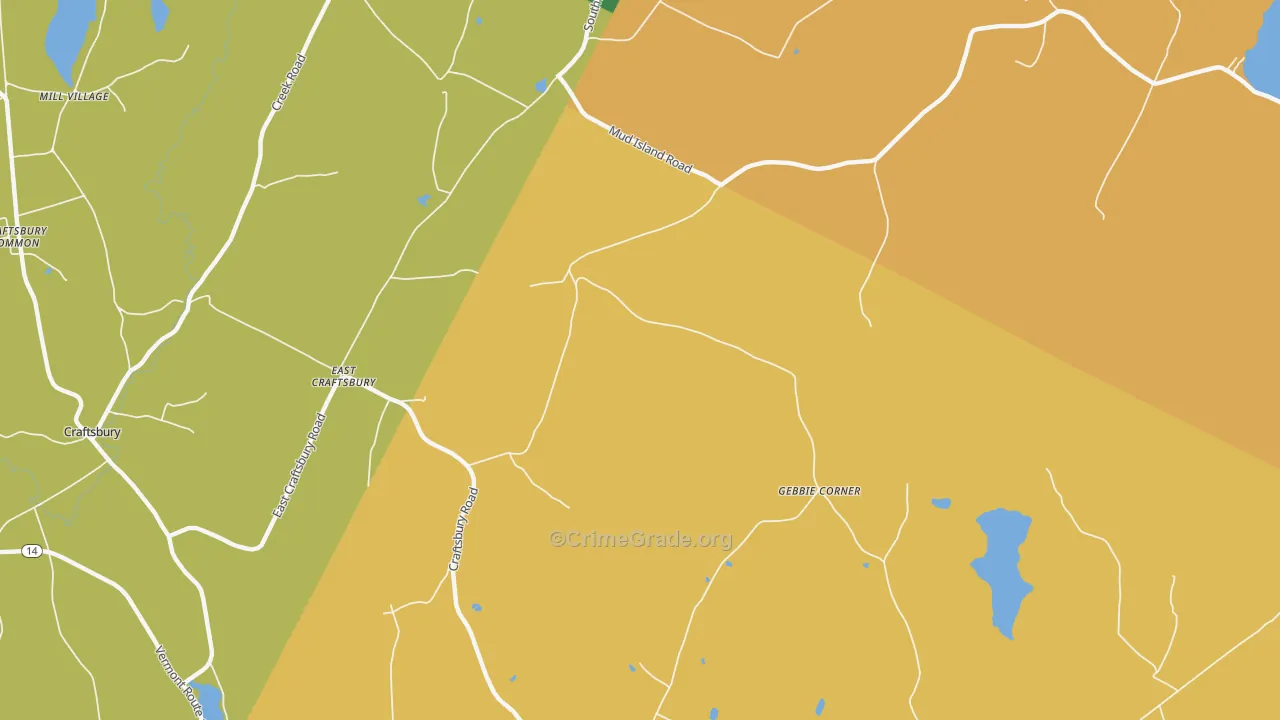 East Craftsbury, VT Map of Vandalism Rates