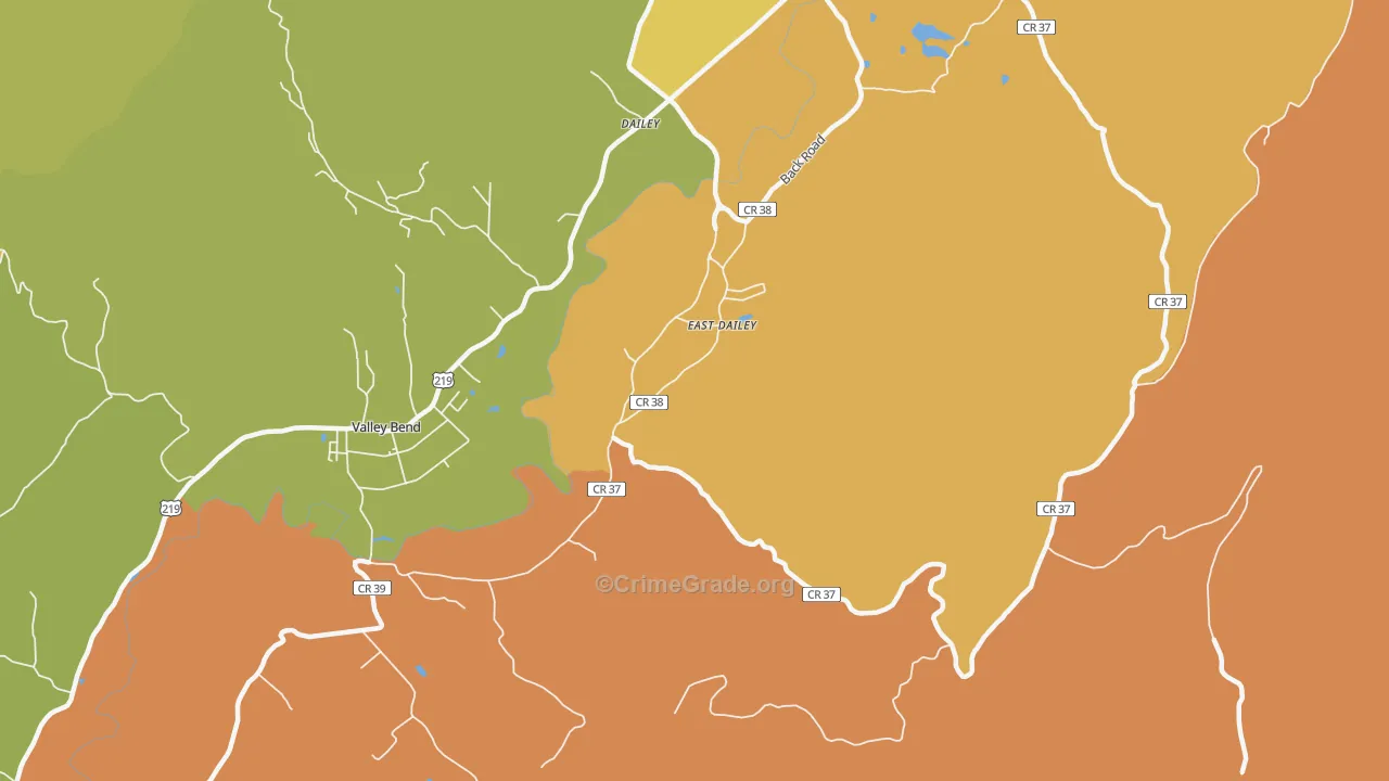 East Dailey, WV Map of Vandalism Rates