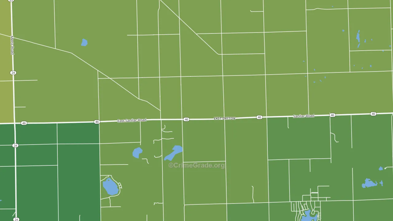 East Dayton, MI Map of Vandalism Rates