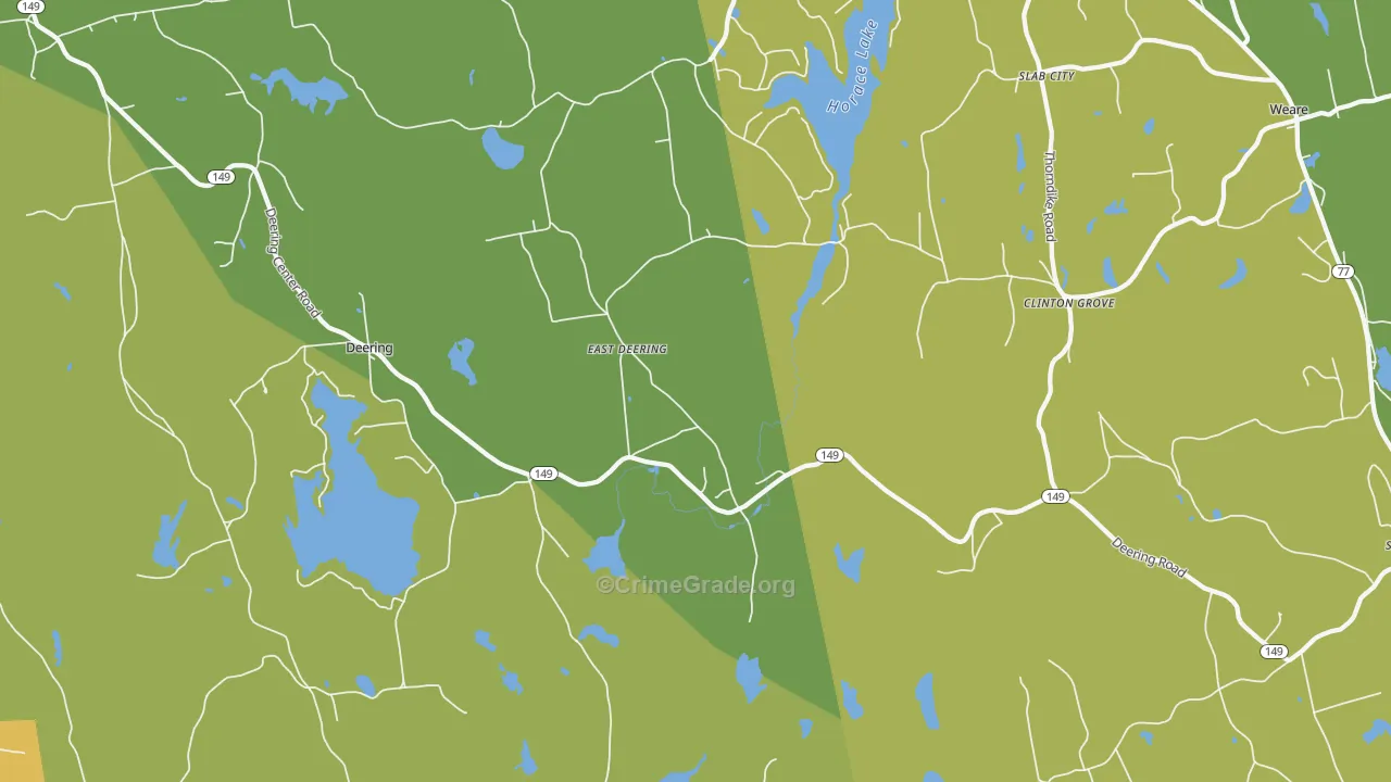 East Deering, NH Map of Vandalism Rates