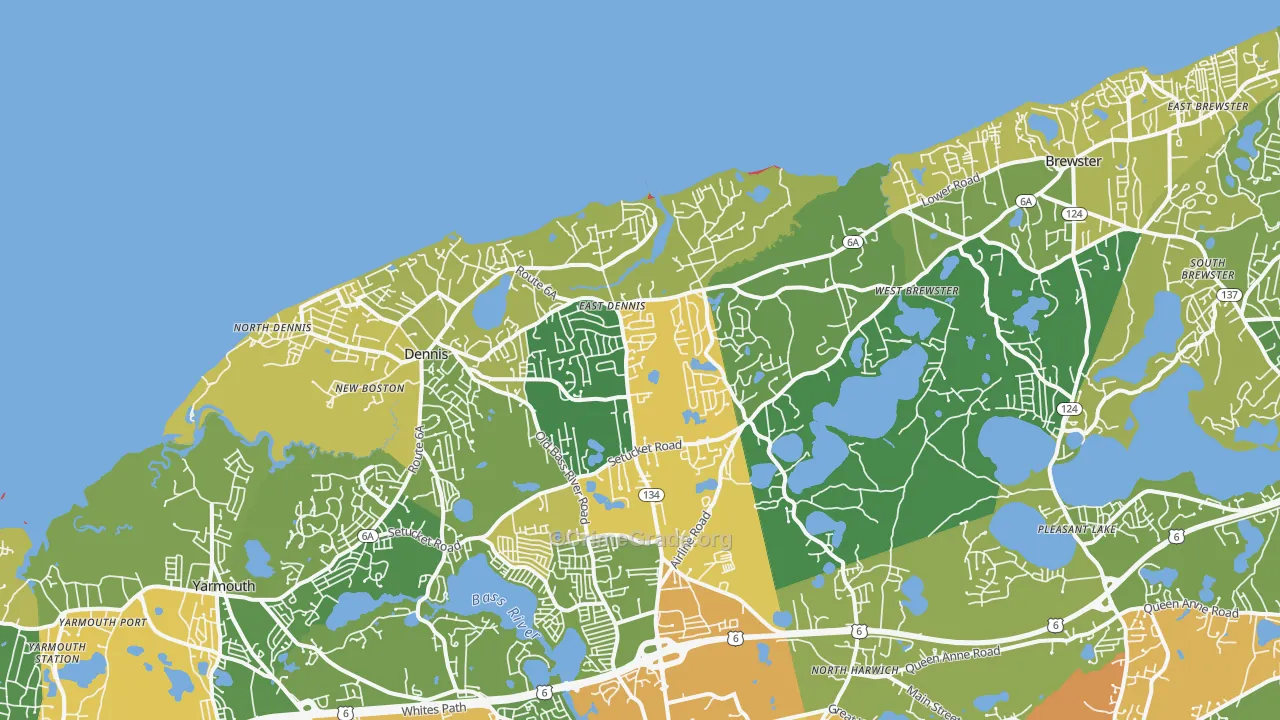 East Dennis, MA Map of Vandalism Rates