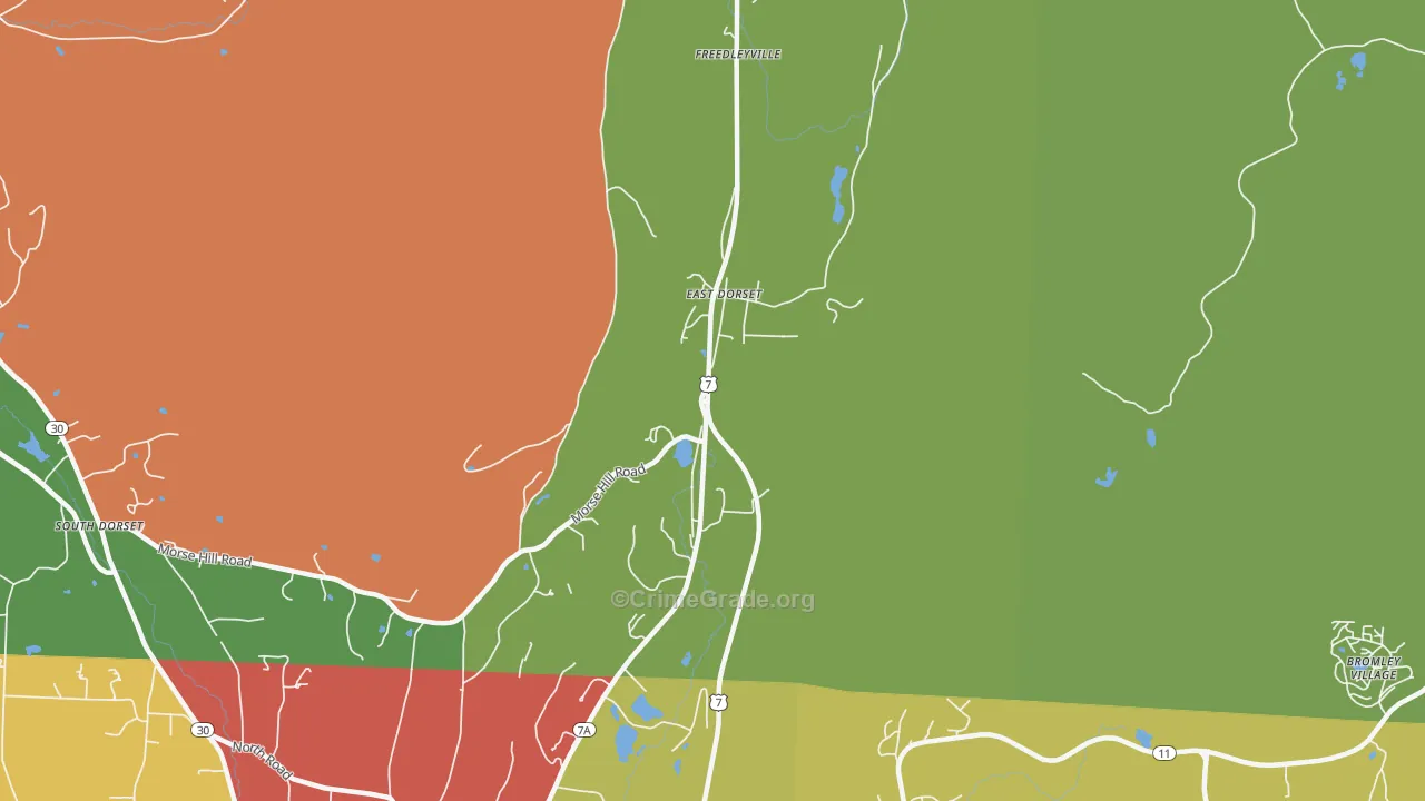 East Dorset, VT Map of Vandalism Rates