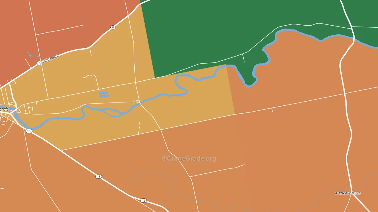 East Dover, ME Map of Vandalism Rates