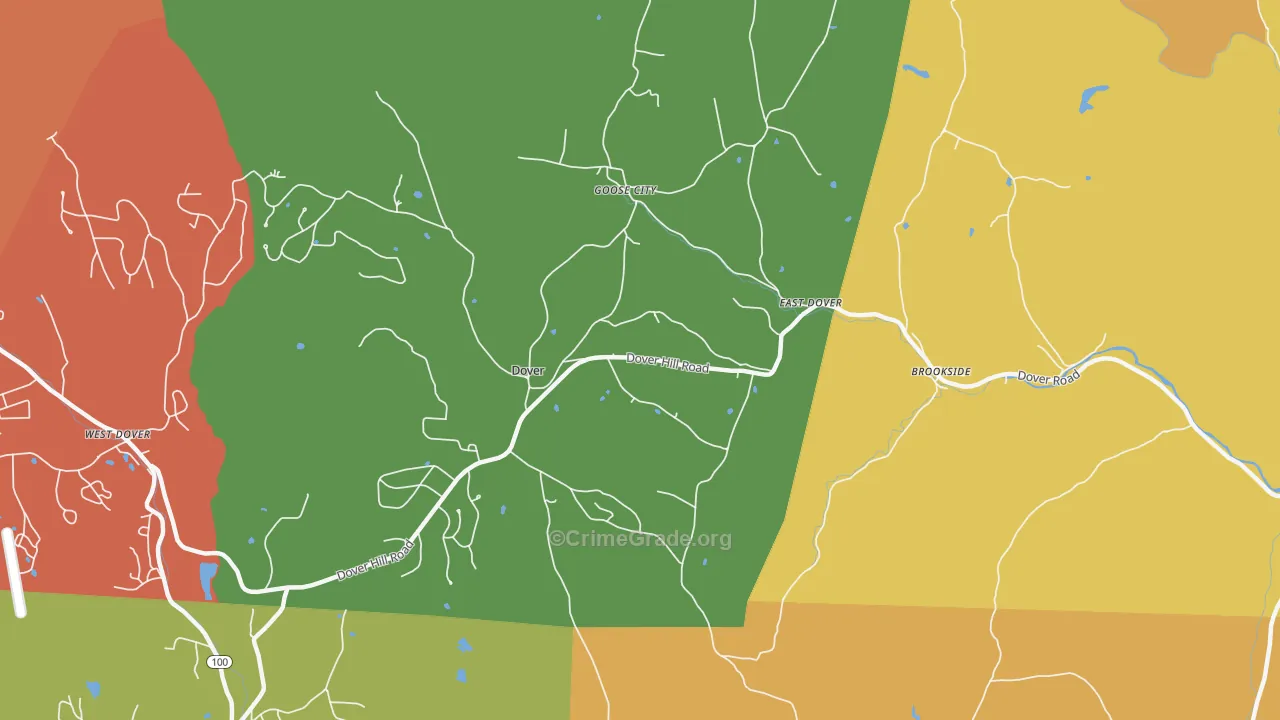 East Dover, VT Map of Vandalism Rates