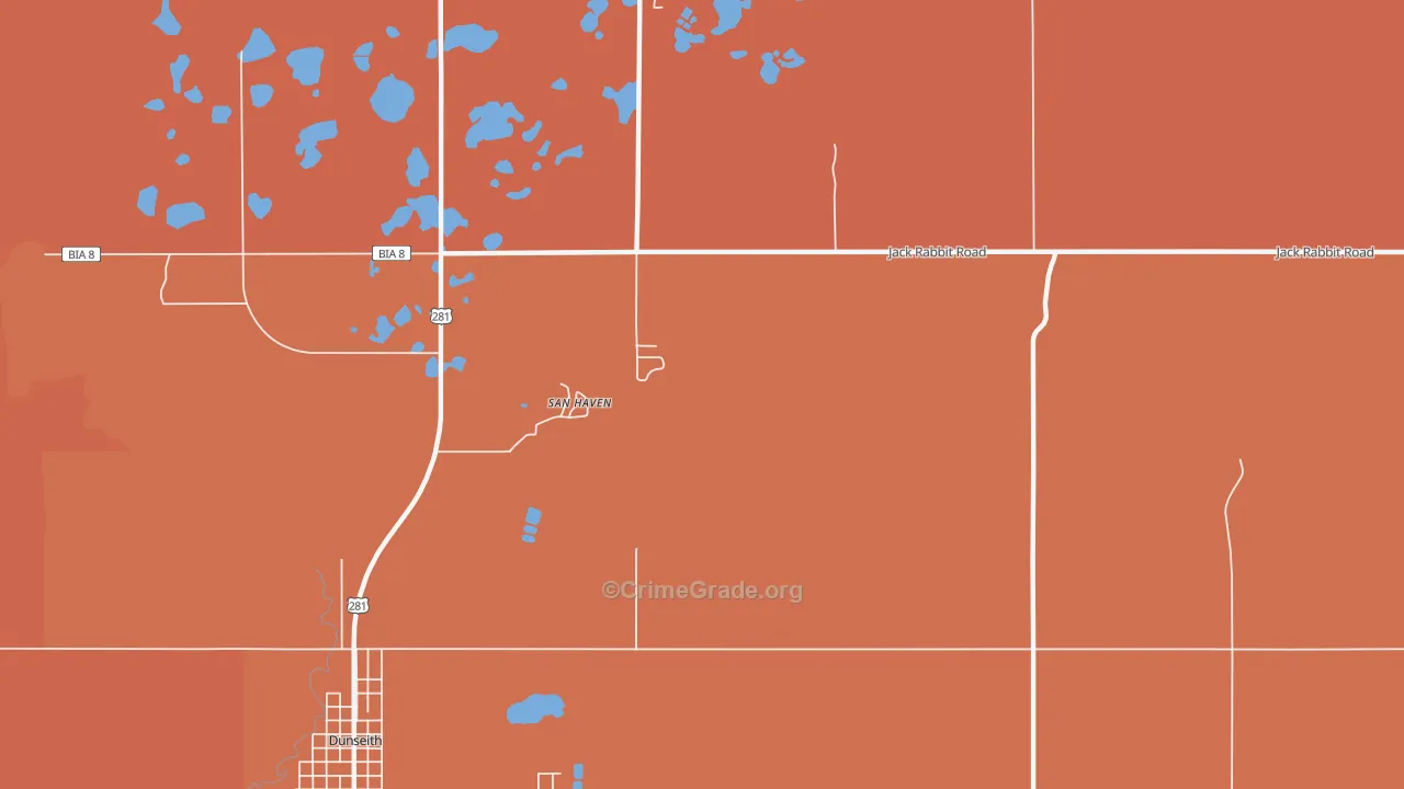 East Dunseith, ND Map of Vandalism Rates