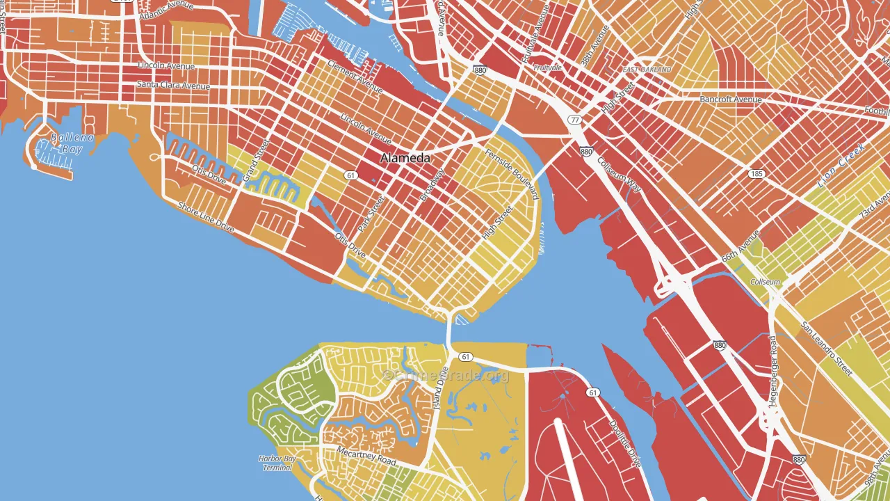 East End, Alameda, CA Map of Vandalism Rates