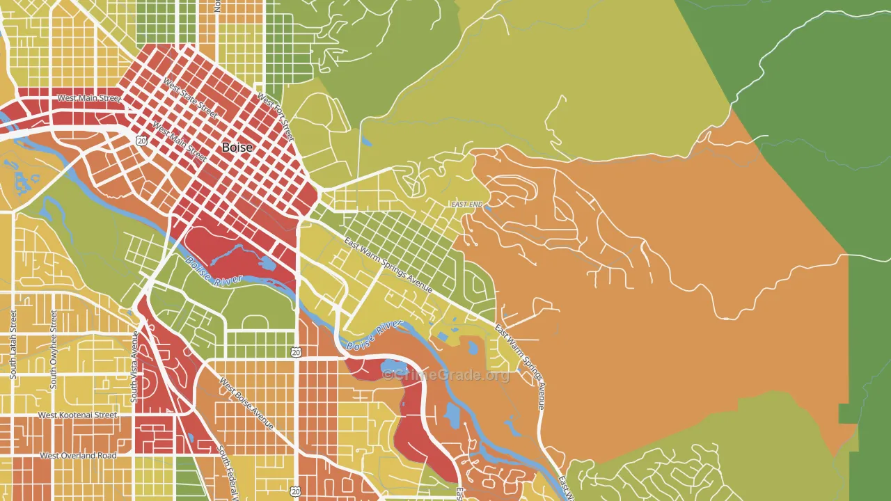 East End, Boise, ID Map of Vandalism Rates