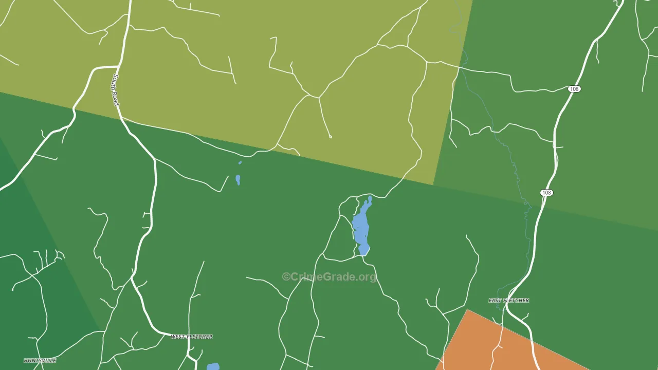 East Fairfield, VT Map of Vandalism Rates