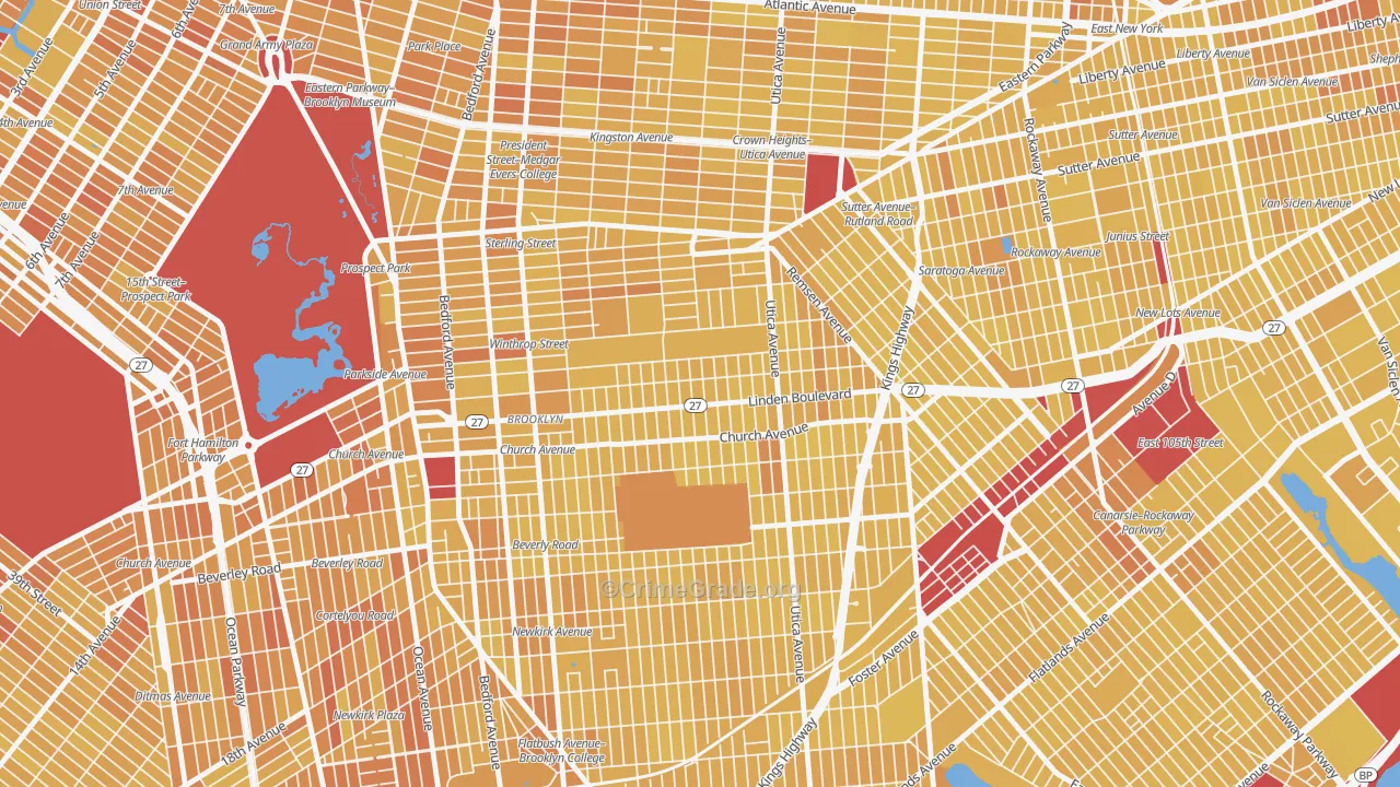 East Flatbush, Brooklyn, NY Map of Vandalism Rates