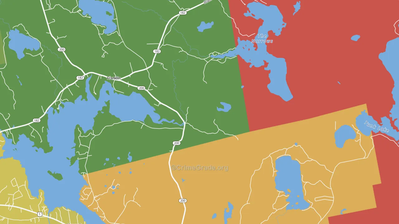 East Franklin, ME Map of Vandalism Rates