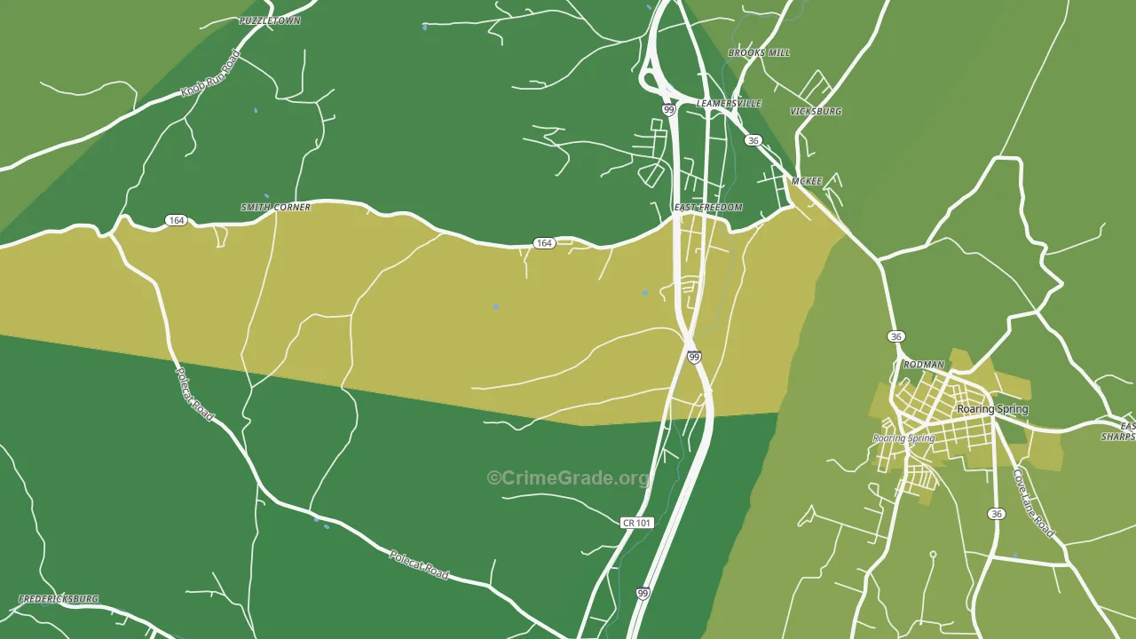 East Freedom, PA Map of Vandalism Rates