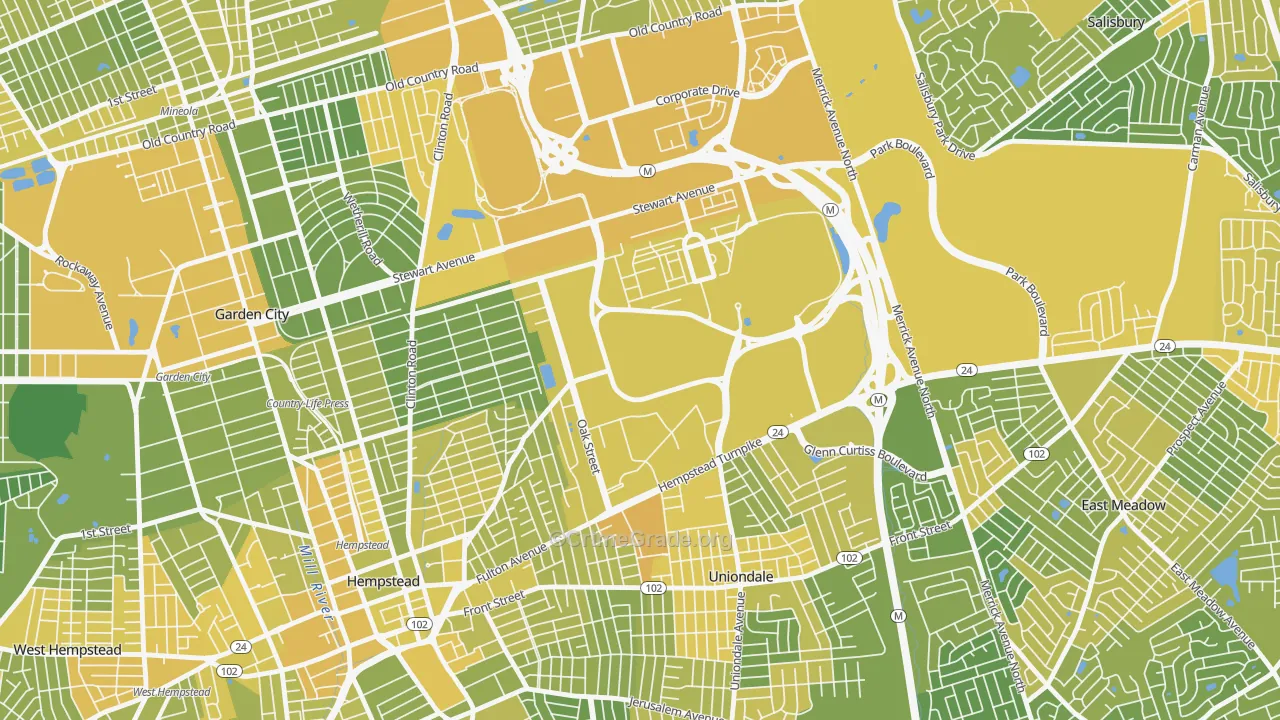 East Garden City, NY Map of Vandalism Rates